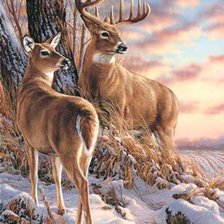 Схема вышивки «Олени»