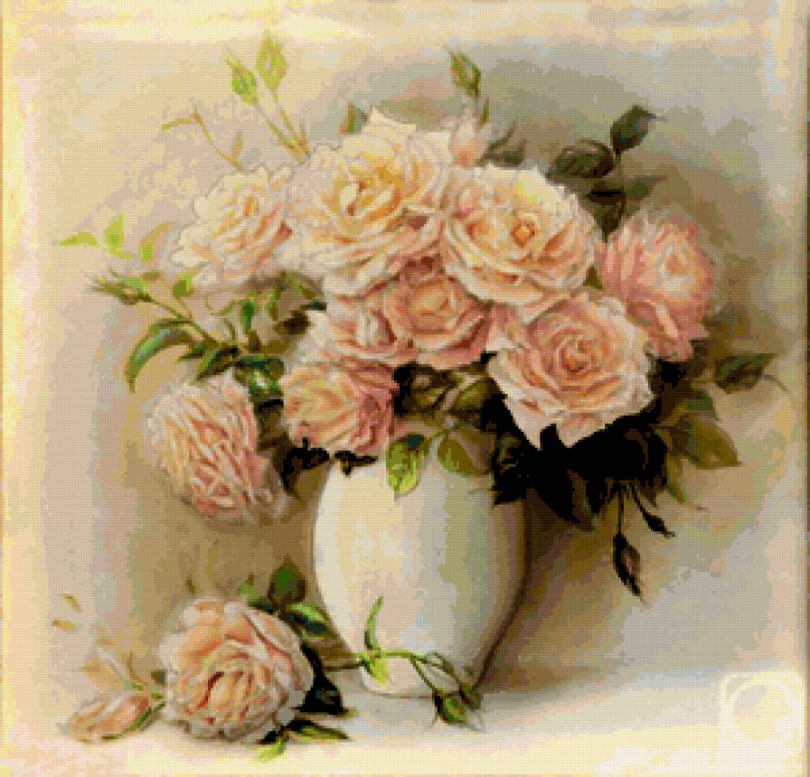 №197603 - рисунки на батике, розы - предпросмотр