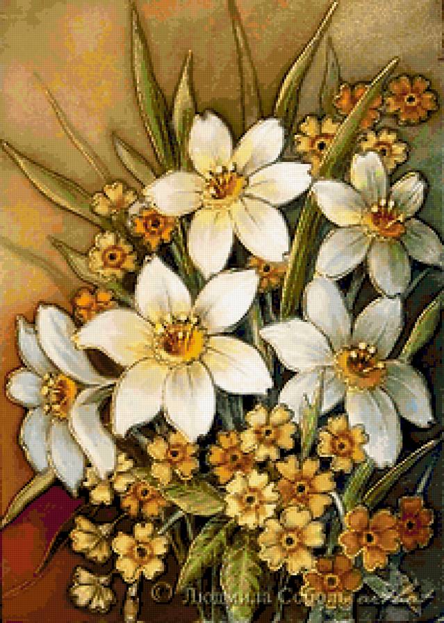 №197634 - рисунки на батике, цветы - предпросмотр