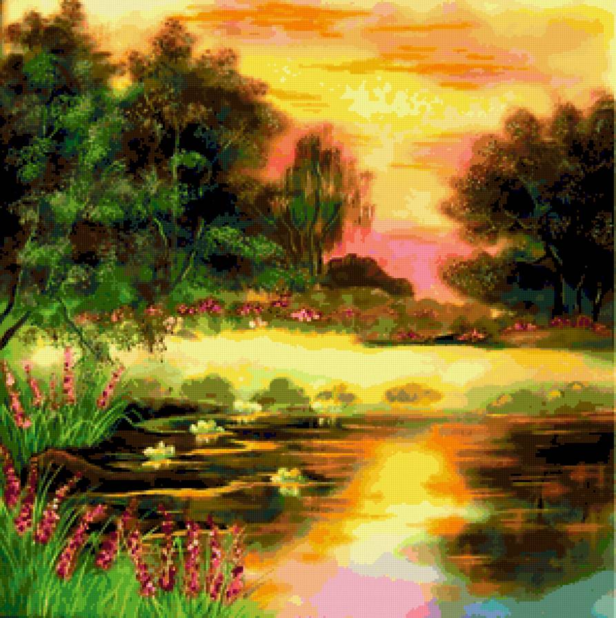 №197644 - природа, лето, рисунки на батике - предпросмотр