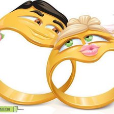 Схема вышивки «Колечки "Жених и невеста"»