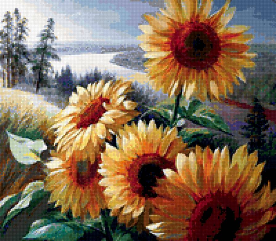 подсолнухи - флора - предпросмотр