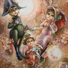 Схема вышивки «Семья наполеончиков»