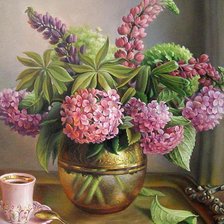 Схема вышивки «Люпины»