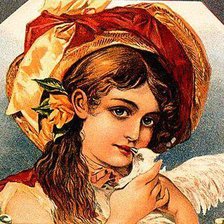 Схема вышивки «Девушка с голубкой»