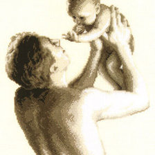 Схема вышивки «папочка с дочечкой»