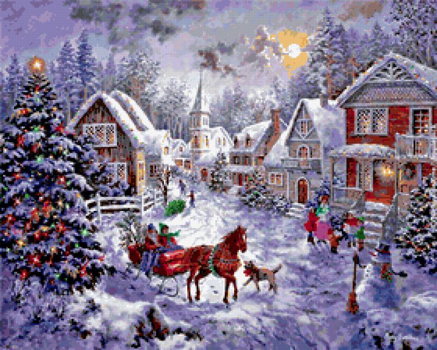 новогодний пейзаж - зима - предпросмотр