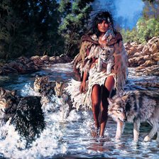 Схема вышивки «волки»