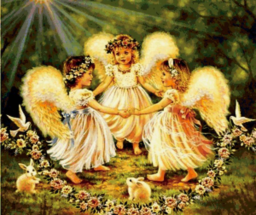 танец ангелочков - ангел, хоровод, дети, танец - предпросмотр