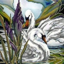 Схема вышивки «лебеди»
