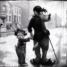 Схема вышивки «волк и заяц»