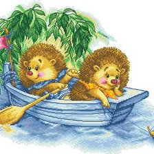 Схема вышивки «Ежики»