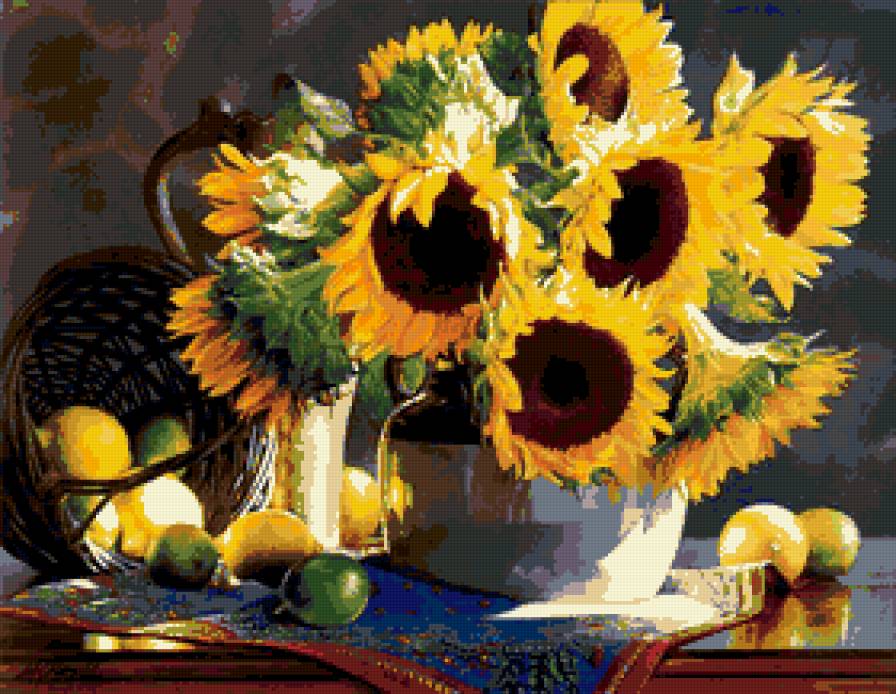 №199640 - букет, подсолнухи, цветы - предпросмотр