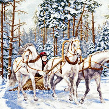 Схема вышивки «Русская тройка»