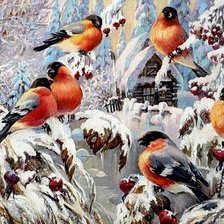 Схема вышивки «зимняя бесседа»