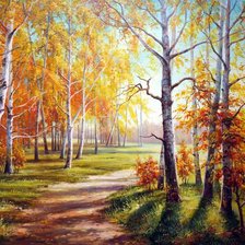 Схема вышивки «осенний лес»