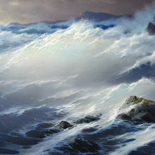 Схема вышивки «Волны у скал»