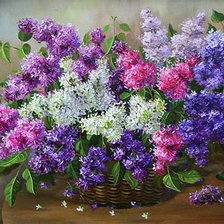 Сирень  в лукошке