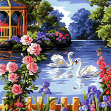 Схема вышивки «Лебединое озеро»