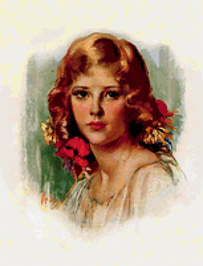 Девушка - девушка, красотка, винтаж - предпросмотр