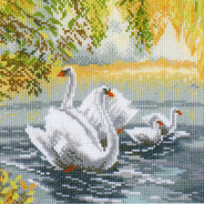 Схема вышивки «Лебединая семейка»