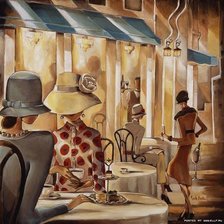 Схема вышивки «Дамы в кафе»