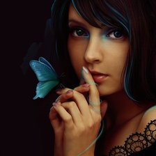 Схема вышивки «голубая бабочка»