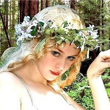 Схема вышивки «Девушка с венком на голове.»