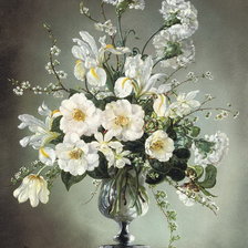 Схема вышивки «белые цветы»