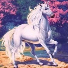 Схема вышивки «белый единорог»