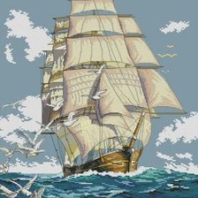 Схема вышивки «парусник»