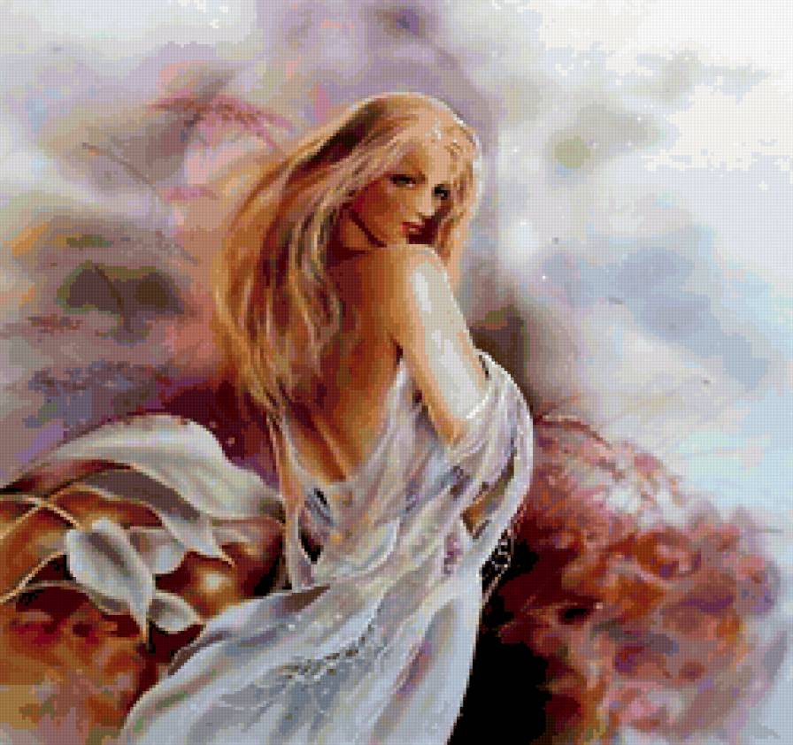 девушка - картина, девушка, одиночество, красота, любовь - предпросмотр