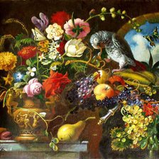 Схема вышивки «Натюрморт с музыкантом. Триптих, левая часть»