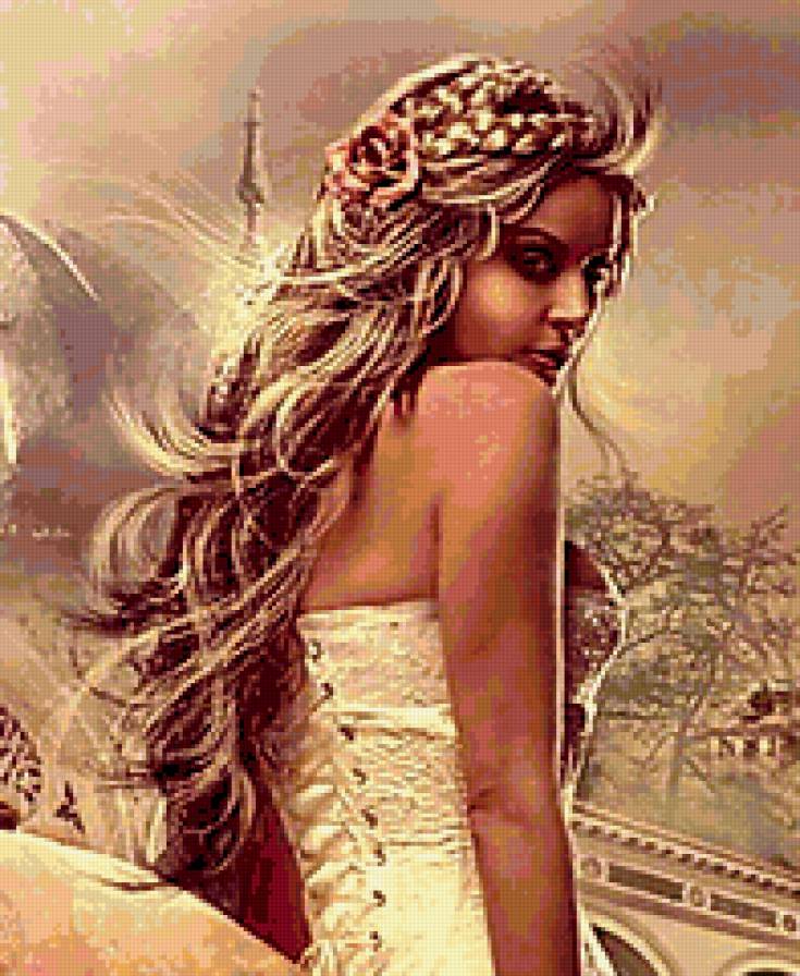 девушка - красота, любовь, одиночество, девушка, картина - предпросмотр