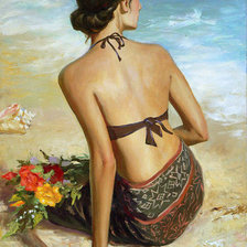 девушка и море