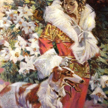 Схема вышивки «даиа с собачкок»