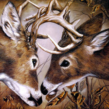 Схема вышивки «олени»