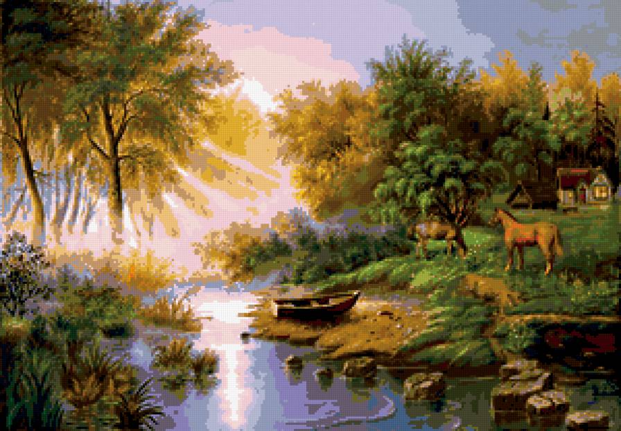 лето - лето, лошади, дом - предпросмотр