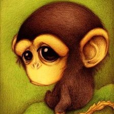 Схема вышивки «мартышка»