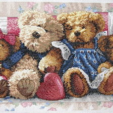 Схема вышивки «мишкина семья»