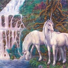 Схема вышивки «единороги»