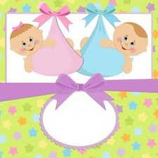 Схема вышивки «метрика для двойняшек»