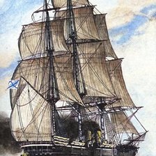 Схема вышивки «парусник»