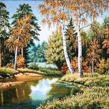 Схема вышивки «Берёзовый край»