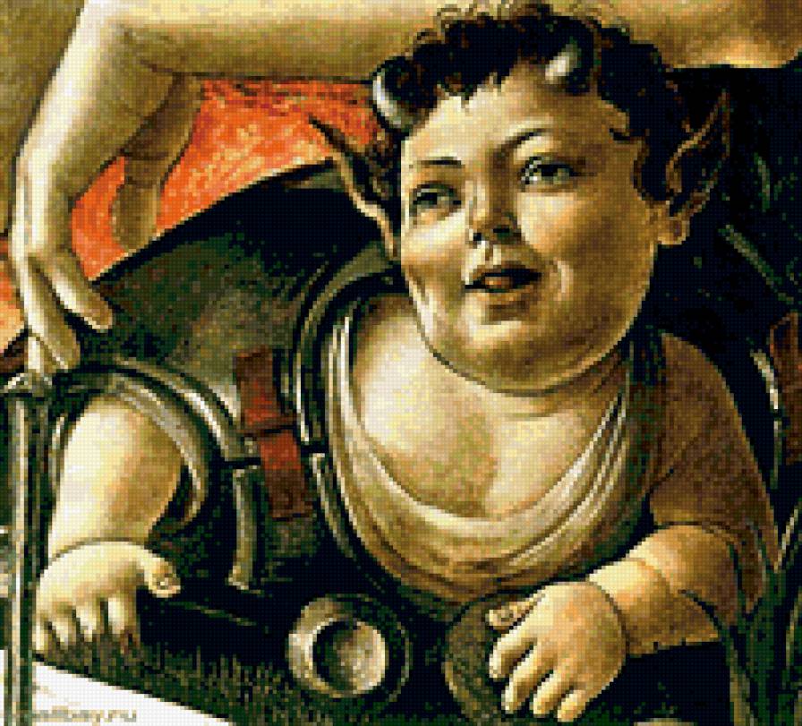 Сандро Боттичелли.Сатир проказник. - люди, миниатюра., лицо, портрет - предпросмотр