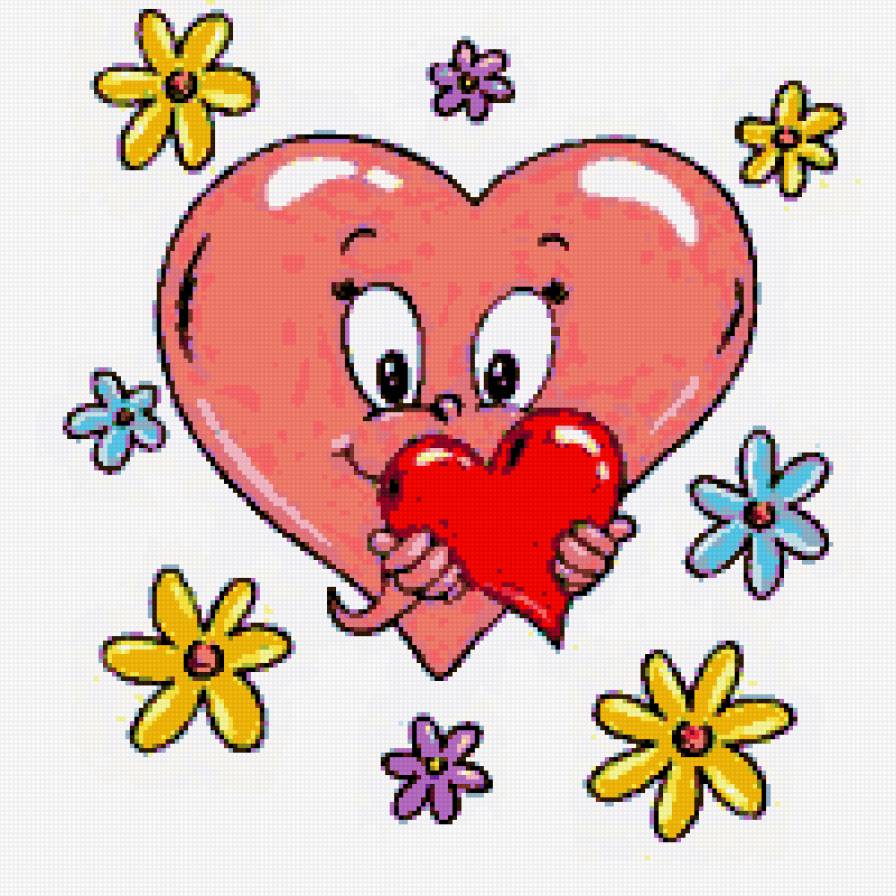 Валентинка - сердечко, цветы, валентинки, валентинка, любовь, сердечки - предпросмотр