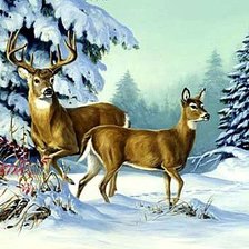 Схема вышивки «Олени»