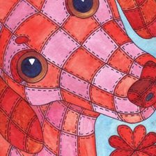 Схема вышивки «Такса с цветочком»