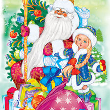 Схема вышивки «дед мороз и снегурочка»