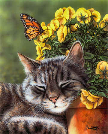 котенок - цветы, котенок - оригинал